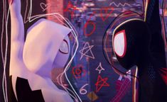 spider - man into the spider - verse movie still has its hands up in the air