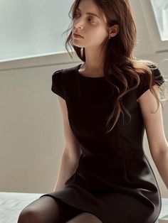 Composition : Tencel 92 Rayon 4 Span 4Color : BlackCountry of Origin : Republic of Korea Mini Dress Black, Mini Dress With Sleeves, Mini Black Dress, Cap Sleeve, Dress Black, Cap Sleeves, Jumpsuit Dress, Dress Outfits, Composition