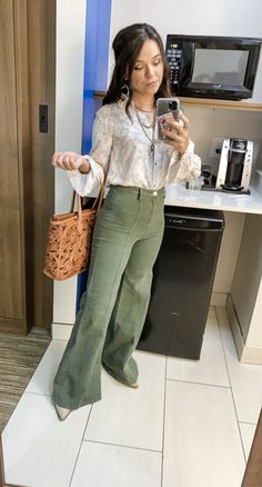 Boho Business Professional, Work Western Outfit, Womens Western Work Outfits, Professional Farm Outfit, Business Casual Corduroy Pants, Boho Realtor Outfit, Cute Western Work Outfits, Western Outfits Women Professional, Western Inspired Business Casual