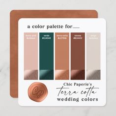 the color palette for chic paper's fera - coff wedding colors