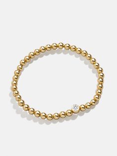 Elevate your everyday jewelry stack with the 18K Gold Birthstone Pisa Bracelet. Featuring your signature birthstone, this gold bracelet is the perfect blend of personal and chic. Dainty, delicate, and crafted out of 18k gold plated sterling silver, celebrate your birth month year round. This bracelet features 4mm beads. Stacked Jewelry, Everyday Jewelry, Pisa, Gold Plated Sterling Silver, Cubic Zirconia, Gold Bracelet, 18k Gold, Gold Plate, Sterling Silver