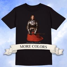 John Everett Millais "Joan of Arc" unisex t-shirt Artist - John Everett Millais (1829 - 1896), English Year created - 1865 Artwork location - Private collection   T-shirt description:  * 100% ring-spun cotton, heather color is 52% combed and ring-spun cotton and 48% polyester  * Pre-shrunk for extra durability    Printing technique - DTG (Direct to Garment)    Care instructions:  * Machine wash cold, inside-out, gentle cycle with mild detergent and similar colors. Use non-chlorine bleach, only w Dark Academia Shirt, Everett Millais, Asian Tigers, John Everett Millais, Jeanne D'arc, Joan Of Arc, Art Iphone Case, Shirt Art, Feminist Shirt