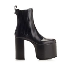 100% calf leather - Leather lining, insole, sole - Two side elasticated panels - Rounded toe - Pull tab at the rear - Heel 12,5 cm / 4,9 in | Valentino Garavani Women's Garavani Ankle Leather Boots in Black | SS23 Chelsea Boots With Sculpted Heel And Medium Width, Chelsea Boots With Sculpted Heel And High Ankle, Ankle-high Calf Leather Heeled Boots With Padded Heel, Formal Calf Leather Platform Boots With Leather Sole, Formal Calf Leather Platform Boots, Modern High Heel Chelsea Boots With Reinforced Heel, Ankle-high Chelsea Boots With Rubber Heel Cap, High Ankle Heels With Leather Sole, Chic High Ankle Platform Boots With Leather Sole