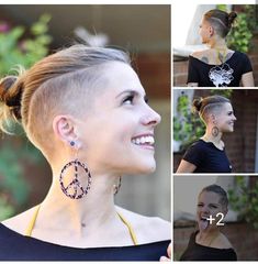 Short Hair Shaved Hairstyles For Women Short, Women's Shaved Haircuts, High Ponytail With Undercut, Buzzed Sides Long Top Women, Short Hair Shaved Undercut, Lob With Undercut, Girls Shaved Hairstyles, Hairstyle Ideas For Long Hair, Hairstyle Ideas For Short Hair