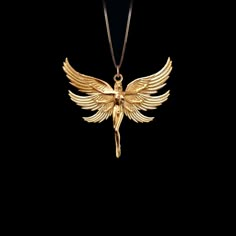 Embrace celestial elegance with our gold Angel pendants, exquisitely crafted in the USA. These divine pieces serve as a symbol of protection, guidance, and purity, perfect for those seeking a heavenly touch in their jewelry collection. PENDANT INFORMATION This pendant is made of real, solid gold.• Made in USA• Material: 14k or 18k solid gold• Finish: polished• Height: 1.33" (33,5 mm) x Width: 1.45" (36,5 mm)• Pendant weight: approx. 5 grams (14k)• Bail: fits up to 4 mm chains• Solid back, not ho Gold Necklace Angel, Winged Woman, Woman Angel, Angel Jewelry, Gold Angel, Symbol Of Protection, Angel Pendant, Solid Gold Chains, Mini Pendants