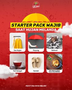 an advertisement for the start - pack wajib saat huan melandaa