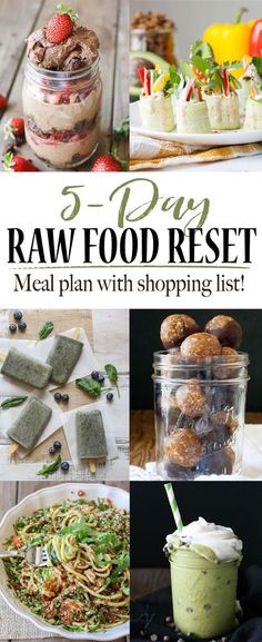 raw food rest meal plan with shopping list