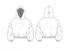 the back and side view of a hooded sweatshirt