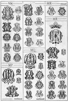 some type of monograms with different letters and numbers