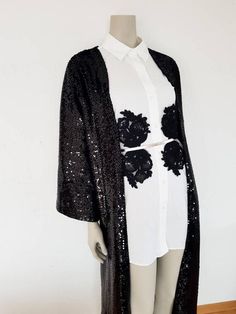 Check out this item in my Etsy shop https://www.etsy.com/listing/795110383/long-sequins-kimono-velvet-kimono Summer Party Abaya With Long Sleeves, Summer Long Sleeve Party Abaya, Summer Party Long Sleeve Abaya, Fall Party Abaya With Long Sleeves, Spring Long Sleeve Kimono For Night Out, Spring Party Robe With Kimono Sleeves, Open Front Robe For Spring Party, Cape Style Party Abaya, Spring Party Robe With Open Front