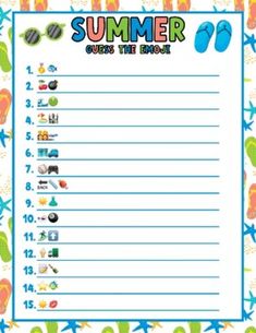 a printable summer to do list for kids