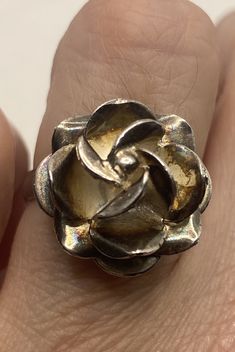 Vintage rose Sterling silver Size 6.5 can be sized by my jeweler. His service charge is $10-$20 Oxidized from age All rings are shipped free in the US in a nice gift box. Check out our over a THOUSAND great reviews Engraving is $4 per letter and is not always perfect depending on the piece. It can take a few days if the jeweler is busy. This is payable to Paypal Judithsltd@gmail.com Vintage Silver Flower Ring Gift, Vintage Silver Flower Ring For Gift, Silver Vintage Flower Ring For Gift, Silver Flower Ring With Rose Design, Formal Silver Jewelry With Rose Details, Silver Rings With Rose Design For Formal Occasions, Formal Rose Gold Sterling Silver Flower Ring, Vintage Silver Jewelry With Roses, Silver Flower Ring With Roses For Gift