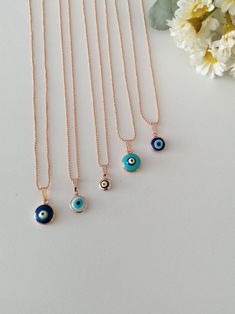 Blue evil eye necklace rose gold evil eye necklace evil eye | Etsy Nazar Necklace Aesthetic, Evil Eye Locket Gold, Evil Eye Necklaces, Blue Evil Eye Necklace, Evil Eye Earrings, Necklace Rose Gold