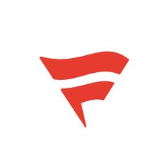 the letter f is made up of two red arrows, one in the shape of an arrow