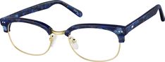 Rounded browline eyeglasses like these are flattering and look professional. The browline is constructed with high-quality acetate. Adjustable silicone nose pads provide a comfortable fit. Please note the actual pattern on eyeglasses may vary slightly from the one pictured. | Zenni Browline Prescription Eyeglasses Blue Browline Glasses, Rim Design, Zenni Optical, Keke Palmer, Oval Face Shapes, Oval Face, Oval Faces, Prescription Eyeglasses, Prescription Glasses