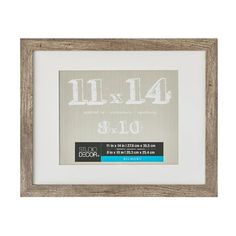 a wooden frame with the number four in white and blue, on a white background