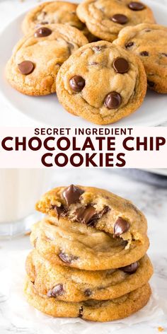 super soft and chewy puddinging chocolate chip cookies