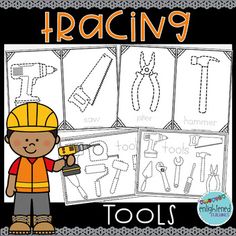 a boy holding a drill and some tools in front of him with the words racing on it