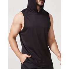 Season:Spring   Fall; Function:Soft,Quick dry,Breathable; Fabric:Polyester; Sleeve Length:Sleeveless; Gender:Men's; Style:Basic,Fashion,Muscle,Sport; Elasticity:Micro-elastic; Tops Type:Gym,Sleeveless Hoodie,Tank Top; Occasion:Sports  Outdoor,Vacation,Going out,Casual Daily,Gym; Top Length:Regular; Fit Type:Regular Fit; Pattern:Plain; Neckline:Hooded; Front page:FF; Listing Date:12/05/2023; Bust:; Length [Top]:; Waist: Functional Gym Tops With Drawstring Hood, Functional Gym Top With Drawstring Hood, Athleisure Hooded Sports Vest, Hooded Athleisure Vest For Sports, Casual Sleeveless Hoodie For Workout, Sleeveless Athleisure Top With Drawstring Hood, Hooded Sports Vest, Grey Drawstring Hooded Top For Gym, Casual Hooded Tank Top For Sports