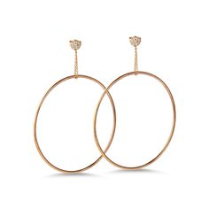 MELIGreece's alternative style hoop earrings: A pair of round studs dressed with diamonds weight in total 0.20 cts. with two 18k rose gold large hoops hanging from a fine chain. Diameter of 18k rose gold hoops: 5.0 cm./ 1.96 inch. Diameter of the diamond stud: 6.0 mm. / 0.23 inch. Being a circle, hoop earrings show unity, infinity and wholeness. Those diamond solid gold earrings are ideal a summer birthday jewelry gif or just a spontaneous love gift. Match them with MELIGreece's dot chain bracel Fine Jewelry Hoop Diamond Earrings For Wedding, 14k Gold Hoop Jewelry With Diamond Accents, Fine Jewelry Hoop Drop Earrings With Ethical Diamonds, Modern Hoop Earrings With Brilliant Cut, Fine Jewelry Diamond Pierced Earrings, Yellow Gold Circle Earrings For Anniversary, Yellow Gold Circular Anniversary Earrings, Diamond Hoop Earrings With Single Diamond, 14k Gold Hoop Earrings With Brilliant Cut Diamonds