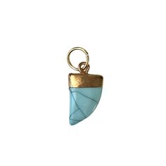 Turquoise Horn Charm (Medium) - Bettina H. Designs Styling Ideas, Ball Chain, Horn, Contact Us, Plating, Turquoise, Personalized Items, Chain, Gold