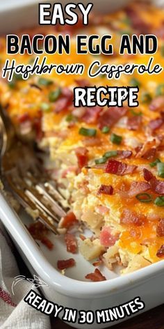 bacon egg and hashbrown casserole recipe ready in 30 minutes to cook