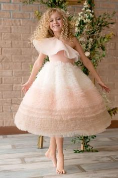 Girl Dresses Kids, Girls Communion Dresses, Winter Girl, Girls Couture, Cotton Flower, Girl Dress Patterns