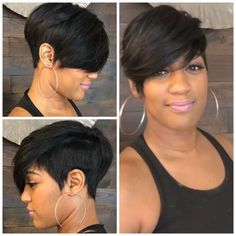 Pixie Cut Wig for Black Women Short Human Hair Wigs Short Layered Wigs with Bang Short Tapered Bobs For Black Women, Mohawk Bob For Black Women, Pixie Haircut Quick Weave Black Women, Short Hair Styles For Black Women 2023, Short Relaxed Hairstyles Shaved Sides, Quick Weave Hairstyles Short, Pixie Bob Haircut Black Women, Long Pixie Haircut For Black Women, Pixie Cut Quick Weave Black Women