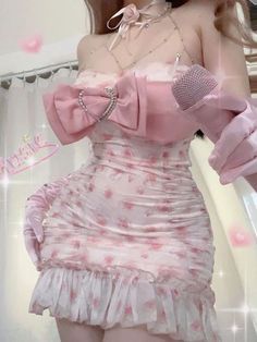 Pink Corset Dress, Fairy Prom Dress, Kawaii Outfit Ideas, Girly Pop, Bow Fashion, Pink Corset, Dress Bow, 2000s Aesthetic, Kawaii Fashion Outfits