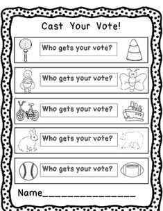 Please take a moment to leave feedback if you download this item-I appreciate it, thank you!!! Teach your students about voting in a fun way with this literacy and math activity. Your students must vote between two candidates in each row by choosing and coloring. Afterwards, count up the votes fo... Elementary Counselor, Kindergarten Classrooms, Group Discussion, Class Activity, Fall Activity, Math Counting, Open Board, Interactive Lessons, Primary Education