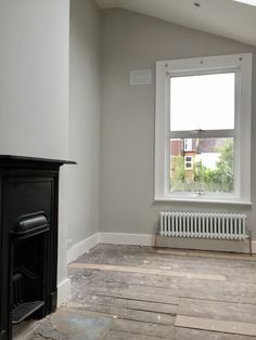 an empty room with white walls and wood flooring is seen on the instagram page