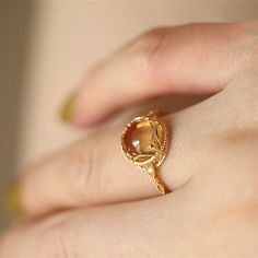 Product information: Material: S925 silver Color: Yellow crystal ring Style: lady Packing list: Ring * 1 Prosperity And Abundance, Retro Ring, Packaging Gift, Citrine Ring, Citrine Crystal, Natural Citrine, Citrine Gemstone, Ring Style, Mua Sắm