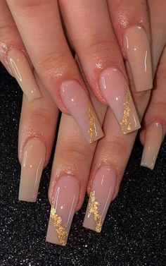 Acrylic Nails Nude, Brown Acrylic Nails, Gold Acrylic Nails, Long Acrylic Nail Designs, Acrylic Nails Coffin Pink, Long Square Acrylic Nails, Acrylic Nails Coffin Short, Short Acrylic Nails Designs, Pink Acrylic Nails