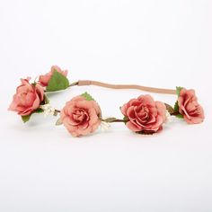 Add a pretty pink touch to your festival season look! This beige band features an assortment of dusty pink faux rose with an elastic stretch band. Stretch fit Faux rose flowers Material: Polyester - Claire's Dusty Rose Flower Crown Headwrap - Pink Pink Flower Headband, Pink Flower Crown, Rose Flower Crown, Piercing Kit, Tortoise Shell Hair, Flower Headbands, Pink Rose Flower, Roses Drawing, Pearl Hair Pins