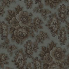 a brown and white flower pattern on a wallpapered surface with lots of flowers