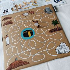 a cardboard board game with an image of noah's ark on it and instructions