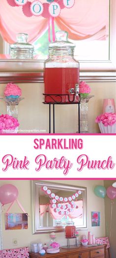 Birthday Party Punch, Punch Fountain, Pink Party Punch, Pink Party Punches, Pink Punch Recipes, Royal Fiveness