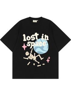 Streetwear Punk T-shirt Lost In Space Printer T Shirts, Digital Art Tshirts, Procreate T Shirt, Skeleton T-shirts, Simple Iron On Shirts, Overaized Shirt, My Tshirt, Punk Tshirt, Space Tee