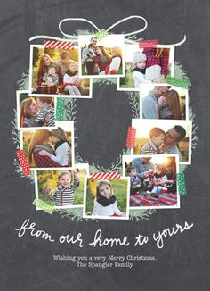 a christmas photo collage with the letter c on it's front and bottom