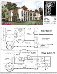 two story house plans with floor plans and pictures