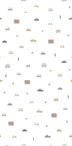 a white wall with cars and trucks on it