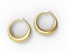 Ancient earrings often clasp in the front! We have revived this tradition with our special line of hoop earrings, which are inserted from behind the ear and close in front. These solid earrings are immensely sleek and of a timelessly attractive form, and are based on examples from ancient Cyprus. "Tullia" is the female patronymic of the family name Tullius. One famous Tullia was the beloved daughter of Marcus Tullius Cicero (106 - 43 BC), famous orator and statesman of the Late Republic. Cicero Elegant Crescent Brass Hoop Earrings, Elegant Crescent Shaped Brass Hoop Earrings, Modern Crescent Brass Earrings, Elegant Crescent Hoop Earrings For Everyday, Elegant Crescent Jewelry With Matching Earrings, Elegant Crescent Huggie Earrings, Elegant Crescent-shaped Matching Earrings Jewelry, Minimalist Crescent Yellow Gold Earrings, Elegant Crescent Earrings For Gift