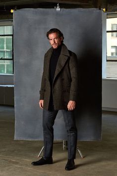 A handmade bespoke coat made from authentic Harris Tweed; in all of its rugged indestructible glory. This legendary fabric - the only cloth in the world protected by an act of British parliament to conserve its heritage and authenticity - is hand-woven on small looms and every batch is rigorously inspected. These fabrics are world famous for their warmth, color, texture and - most notably - their lifelong durability. Winter Tweed Sport Coat With Houndstooth Pattern, Winter Tweed Outerwear With Houndstooth Pattern, Business Tweed Outerwear With Concealed Placket, Business Tweed Pea Coat For Fall, Fall Business Tweed Pea Coat, Double-breasted Wool Houndstooth Outerwear, Wool Double-breasted Houndstooth Outerwear, Winter Wool Houndstooth Outerwear, Wool Houndstooth Outerwear For Winter