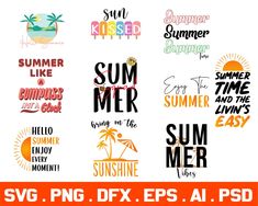 summer svg files for eps and png