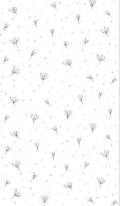 a white background with small pink flowers and dots on the bottom half of the image