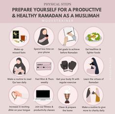 a poster with instructions on how to prepare yourself for a product and healthy raman as a muslim