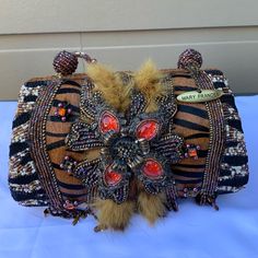 Handcrafted Beaded And Embellished Handbag. Couple Of Missing And Loose Stones. See Pictures. Mary Frances Purses, Mary Frances Bags, Mary Frances, Loose Stones, See Pictures, Black And Brown, Bag Lady, Purse, Handbags