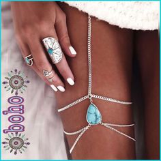 Sexy Thigh Chain With A Faux Turquoise Stone Adornment At The Center. Looks Amazing!! If You've Got The Legs!! The Link Chain Made Of Zinc Alloy. Slides On With An Adjustable Elastic Strap! Thanks Bohemian Silver Body Chain For The Beach, Silver Bohemian Body Chain For The Beach, Bohemian Style Silver Body Chain For The Beach, Silver Body Chain For Summer Beach, Summer Silver Body Chain For Beach, Bohemian Silver Body Chain For Summer, Silver Bohemian Body Chain For Summer, Jóias Body Chains, Thigh Jewelry