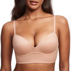 PRICES MAY VARY. Ultra soft cups give you buttery feel, keeping you comfortable all day Add 1.5 cup pushup pads for great support and cleavage-enhanced look Wirefree bralette without the pain of wires digging in Elastic longline underband with hook and eye closure Convertible straps for criss cross or traditional wear Plunging neckline shows more cleavage under deep v clothes DOBREVA most comfortable push-up bras are available now. Don't miss out! Yoga Images, Corset Bra, Basic Wear, Everyday Bra, Traditional Wear, Wireless Bra, Bustiers, T Shirt Bra, Padded Bras