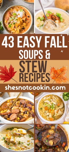 Photo collage of soup recipes with text overlay. Cheap Potato Soup, Easy Fall Soups, Soup Stew Recipes, Stews Recipes, Weekly Dinner, Fall Soup, Fall Soup Recipes, Homemade Soup Recipe, Chowder Recipe